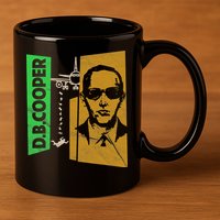 D B Cooper Skyjacker Hijack Retro 60s Style Graphic 11oz C Handle Ceramic Mug