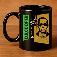 D B Cooper Skyjacker Hijack Retro 60s Style Graphic 11oz C Handle Ceramic Mug