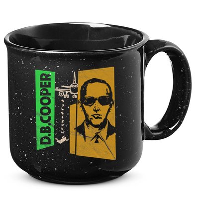 D B Cooper Skyjacker Hijack Retro 60s Style Graphic 15oz Campfire Ceramic Mug