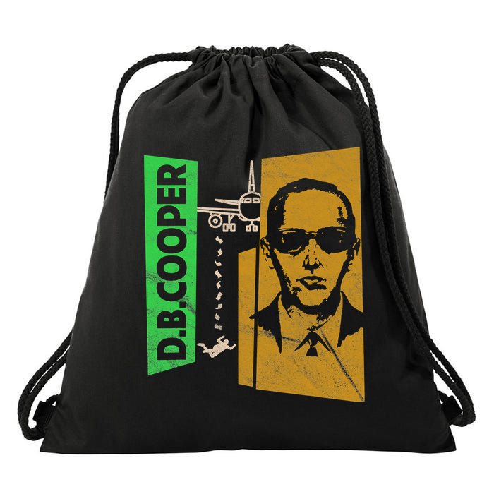 D B Cooper Skyjacker Hijack Retro 60s Style Graphic Drawstring Bag