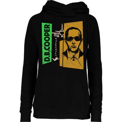 D B Cooper Skyjacker Hijack Retro 60s Style Graphic Womens Funnel Neck Pullover Hood