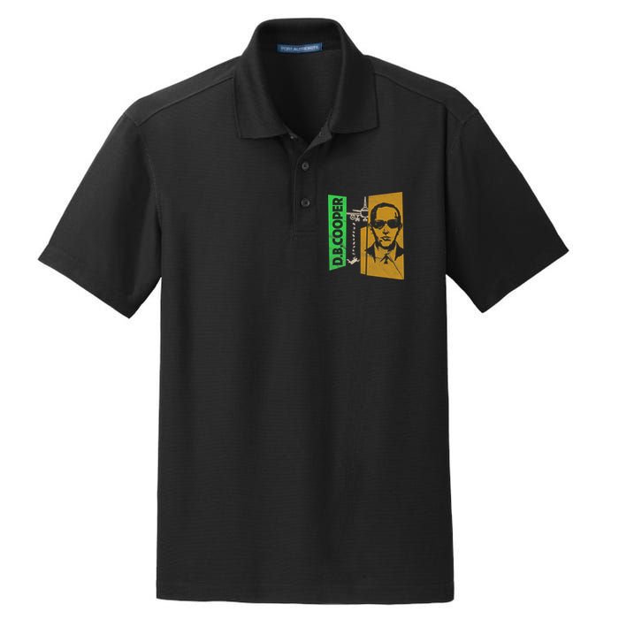 D B Cooper Skyjacker Hijack Retro 60s Style Graphic Dry Zone Grid Polo