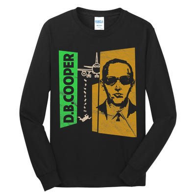 D B Cooper Skyjacker Hijack Retro 60s Style Graphic Tall Long Sleeve T-Shirt
