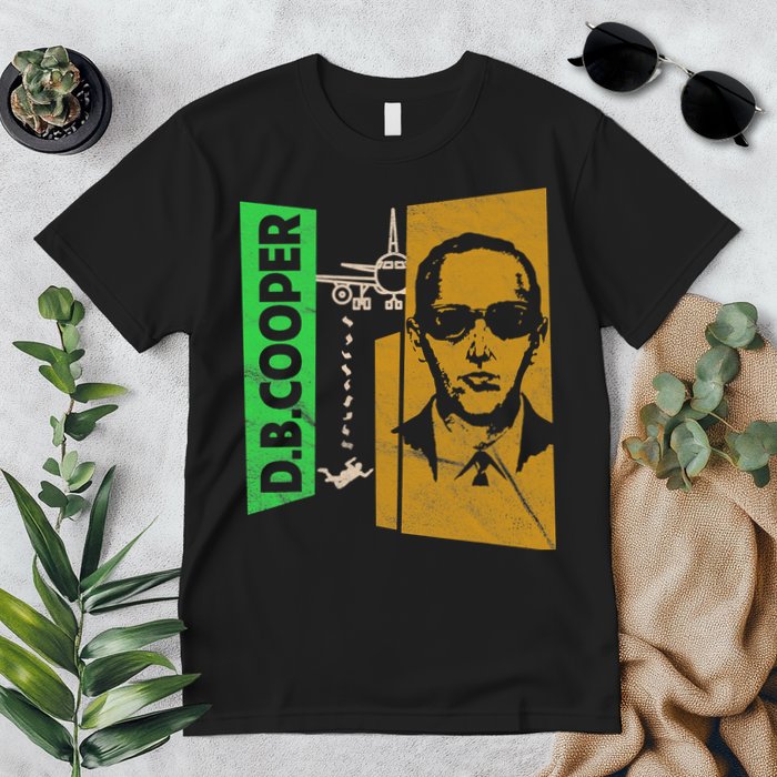 D B Cooper Skyjacker Hijack Retro 60s Style Graphic Premium T-Shirt