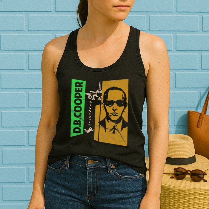 D B Cooper Skyjacker Hijack Retro 60s Style Graphic Womens Tank Top