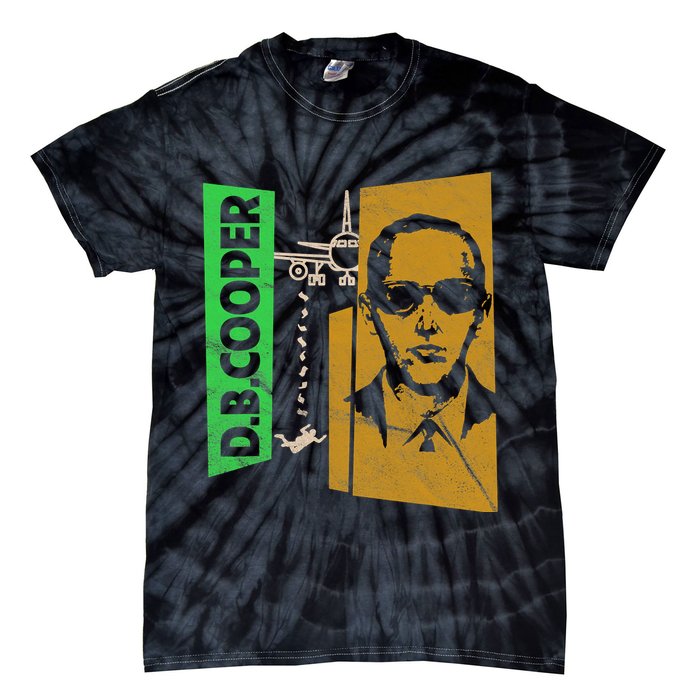 D B Cooper Skyjacker Hijack Retro 60s Style Graphic Tie-Dye T-Shirt