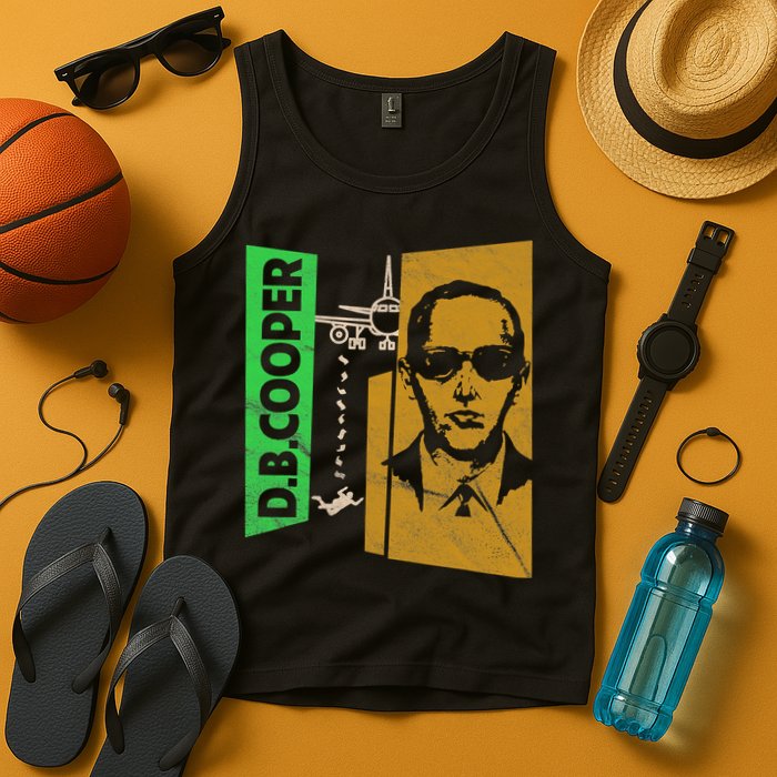 D B Cooper Skyjacker Hijack Retro 60s Style Graphic Tank Top