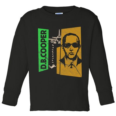 D B Cooper Skyjacker Hijack Retro 60s Style Graphic Toddler Long Sleeve Shirt