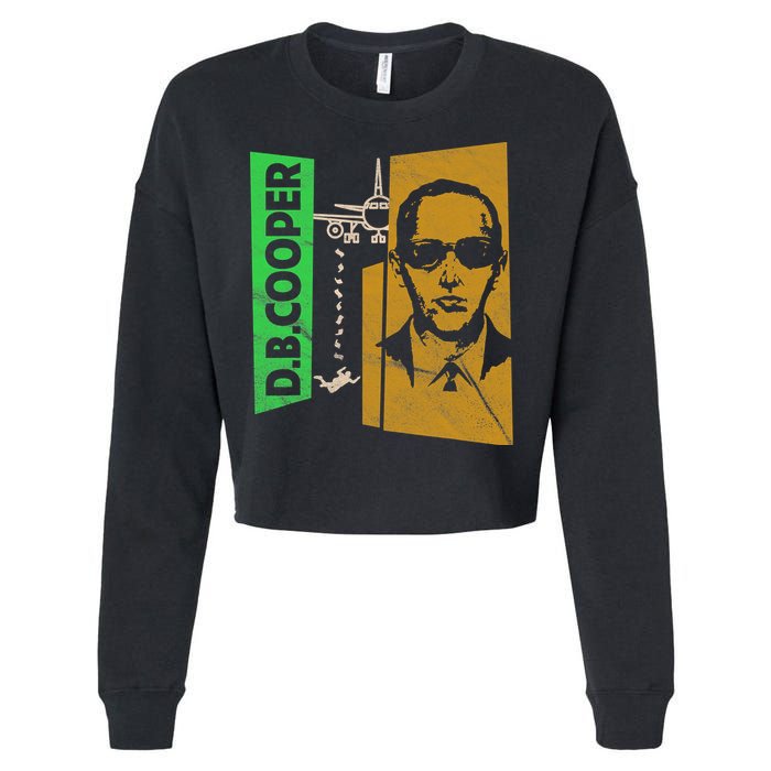 D B Cooper Skyjacker Hijack Retro 60s Style Graphic Cropped Pullover Crew