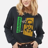 D B Cooper Skyjacker Hijack Retro 60s Style Graphic Cropped Pullover Crew