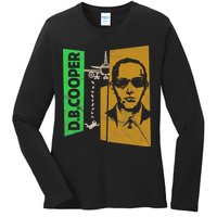 D B Cooper Skyjacker Hijack Retro 60s Style Graphic Ladies Long Sleeve Shirt