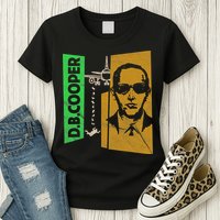 D B Cooper Skyjacker Hijack Retro 60s Style Graphic Womens T-Shirt