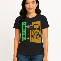 D B Cooper Skyjacker Hijack Retro 60s Style Graphic Womens T-Shirt
