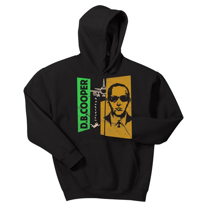 D B Cooper Skyjacker Hijack Retro 60s Style Graphic Kids Hoodie