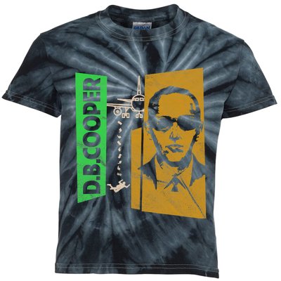 D B Cooper Skyjacker Hijack Retro 60s Style Graphic Kids Tie-Dye T-Shirt