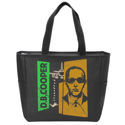 D B Cooper Skyjacker Hijack Retro 60s Style Graphic Zip Tote Bag