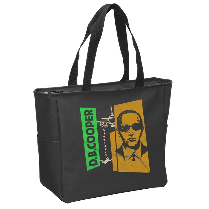 D B Cooper Skyjacker Hijack Retro 60s Style Graphic Zip Tote Bag