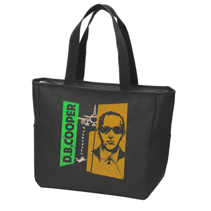 D B Cooper Skyjacker Hijack Retro 60s Style Graphic Zip Tote Bag