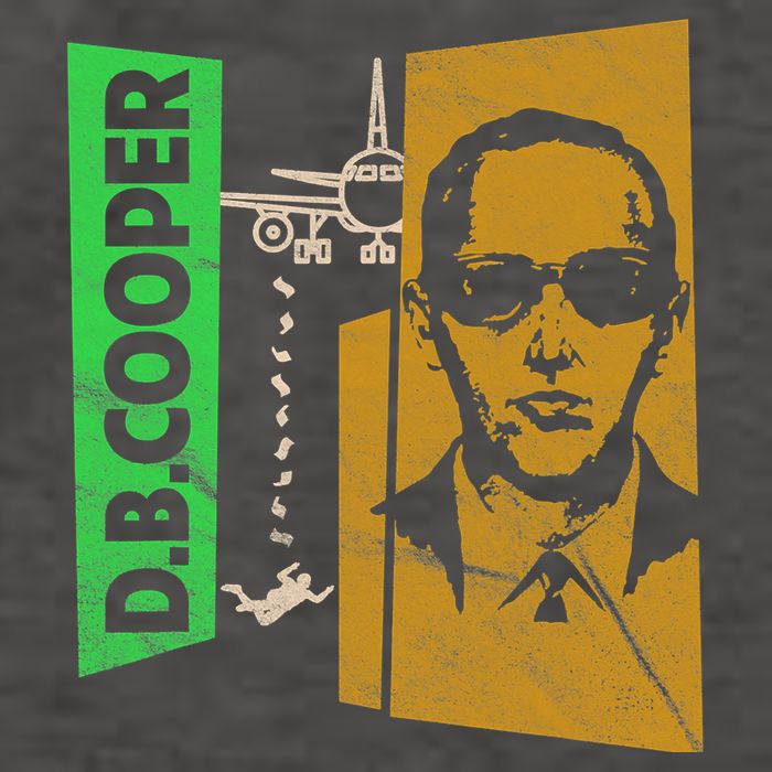 D B Cooper Skyjacker Hijack Retro 60s Style Graphic Vector Backpack