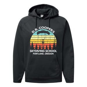 D B Coopers Skydiving School Portland Oregon Funny Performance Fleece Hoodie