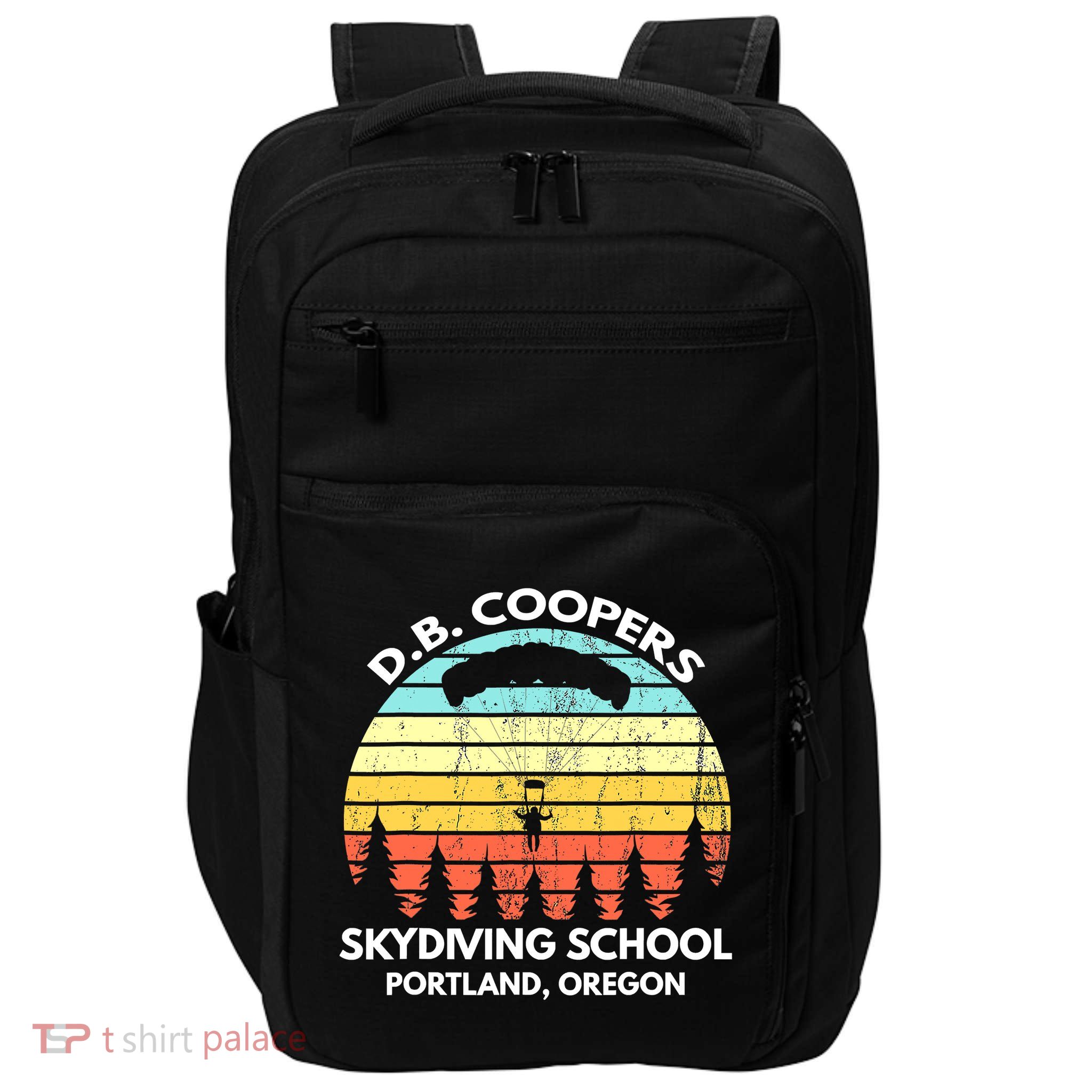 D B Coopers Skydiving School Portland Oregon Funny Impact Tech Backpack
