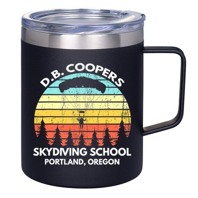 D B Coopers Skydiving School Portland Oregon Funny 12oz Stainless Steel Coffee Mug