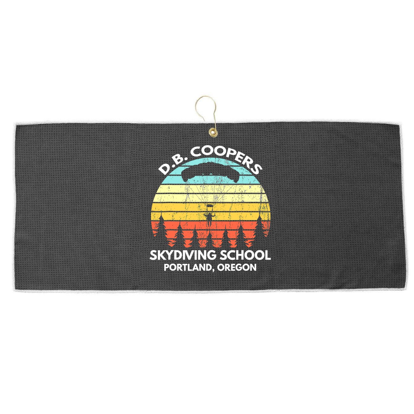 D B Coopers Skydiving School Portland Oregon Funny Large Microfiber Waffle Golf Towel
