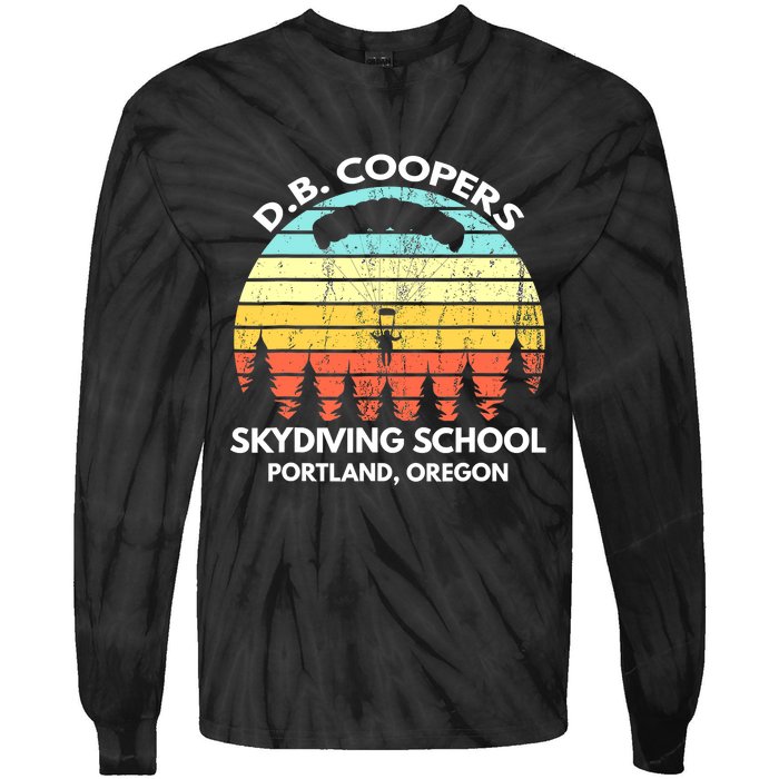 D B Coopers Skydiving School Portland Oregon Funny Tie-Dye Long Sleeve Shirt