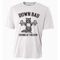 Down Bad Crying At The Gym Racoon Meme Ttpd Cooling Performance Crew T-Shirt