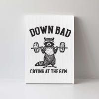 Down Bad Crying At The Gym Racoon Meme Ttpd Canvas