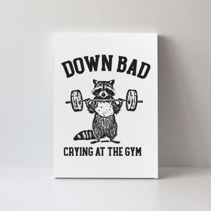 Down Bad Crying At The Gym Racoon Meme Ttpd Canvas