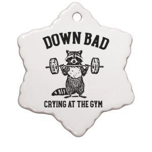 Down Bad Crying At The Gym Racoon Meme Ttpd Ceramic Star Ornament