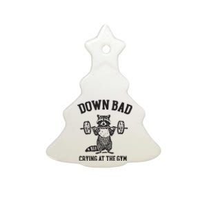 Down Bad Crying At The Gym Racoon Meme Ttpd Ceramic Tree Ornament