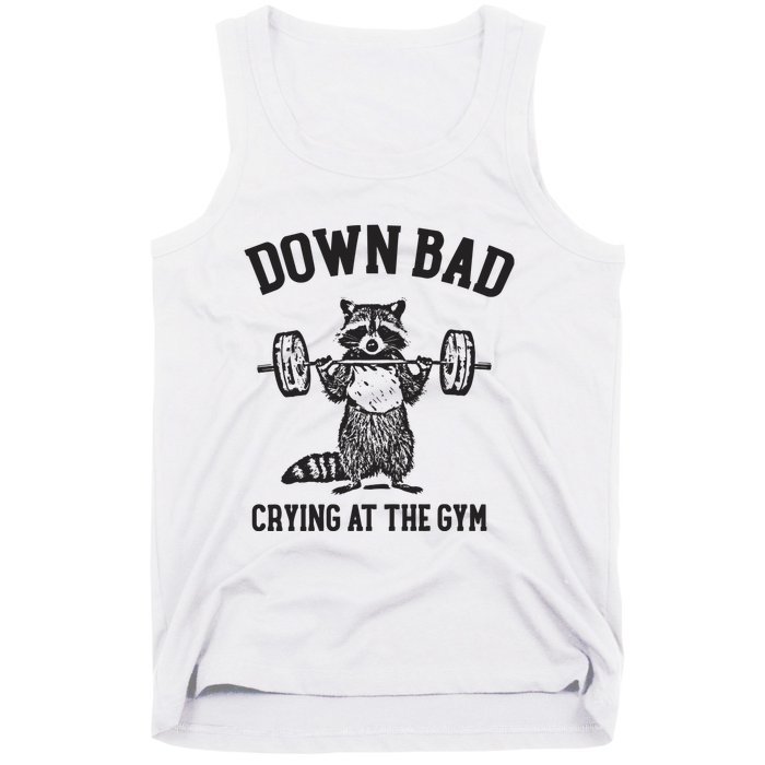 Down Bad Crying At The Gym Racoon Meme Ttpd Tank Top