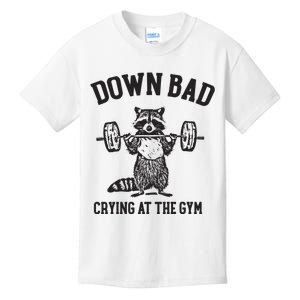 Down Bad Crying At The Gym Racoon Meme Ttpd Kids T-Shirt