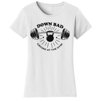 Down Bad Crying At The Gym Funny Workout Ttpd Women's T-Shirt