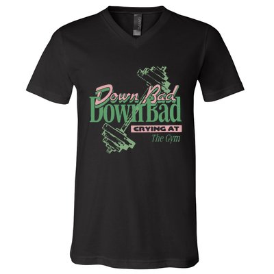 Down Bad Crying At The Gym V-Neck T-Shirt