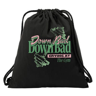 Down Bad Crying At The Gym Drawstring Bag