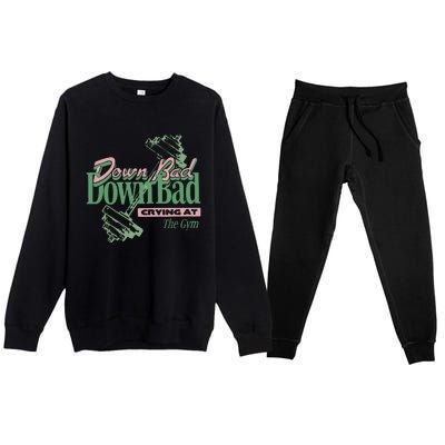 Down Bad Crying At The Gym Premium Crewneck Sweatsuit Set