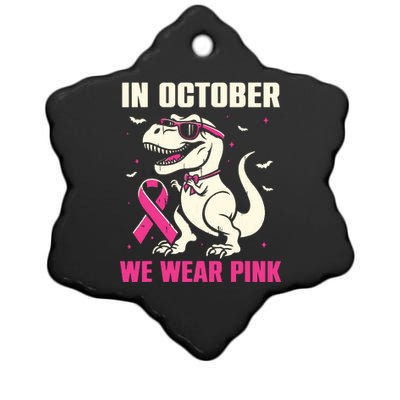 Dinosaur Breast Cancer Awareness Ceramic Star Ornament