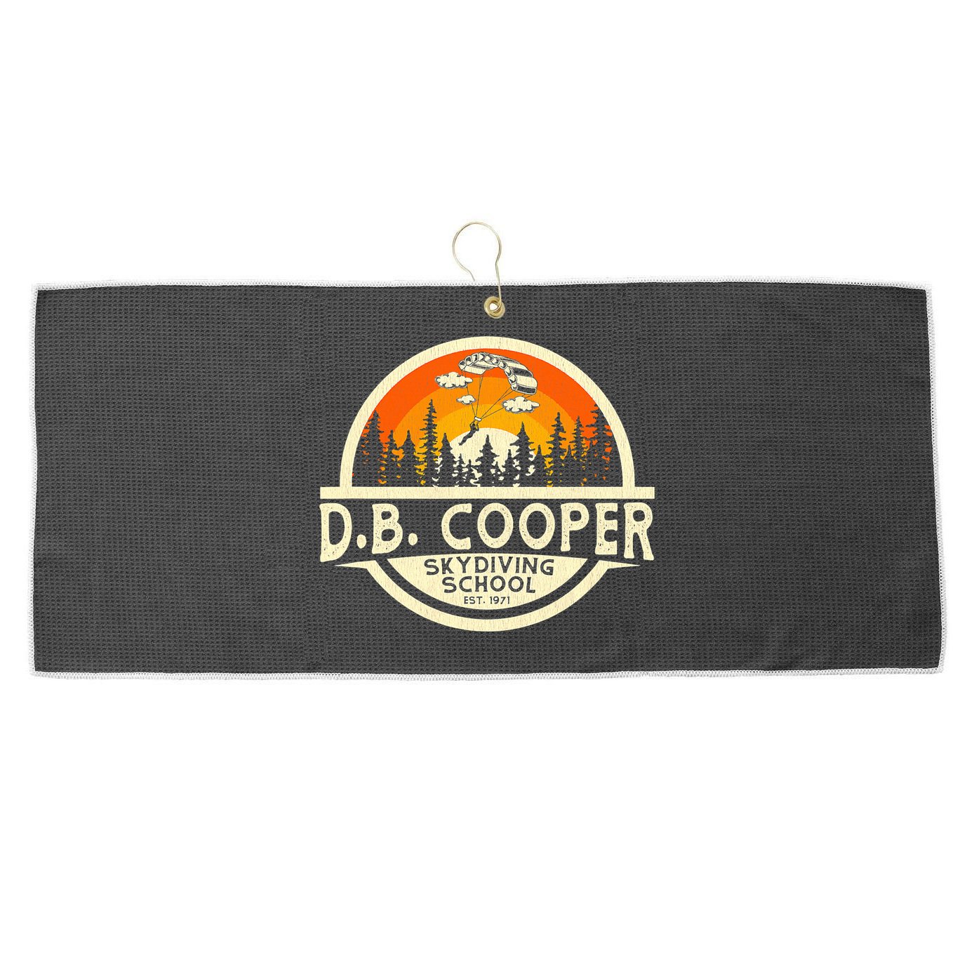 D B Coopers Skydiving School Portland Oregon Large Microfiber Waffle Golf Towel