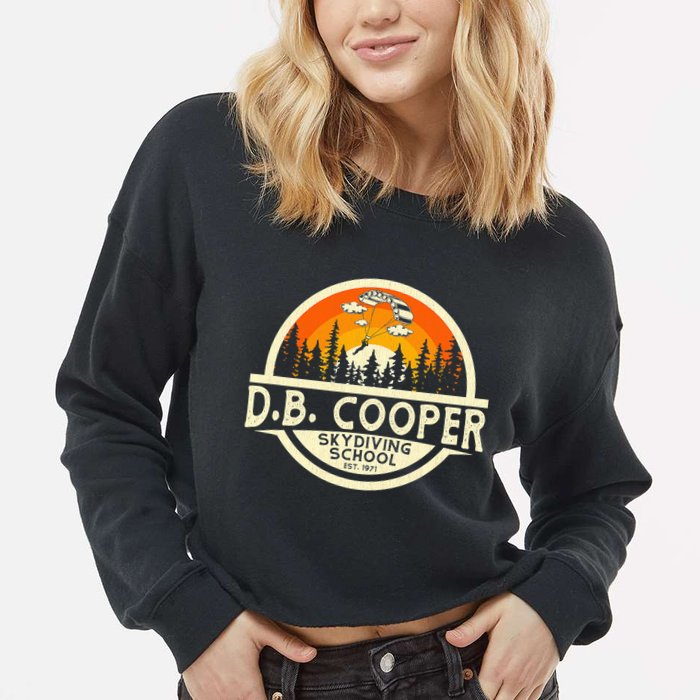 D B Coopers Skydiving School Portland Oregon Cropped Pullover Crew