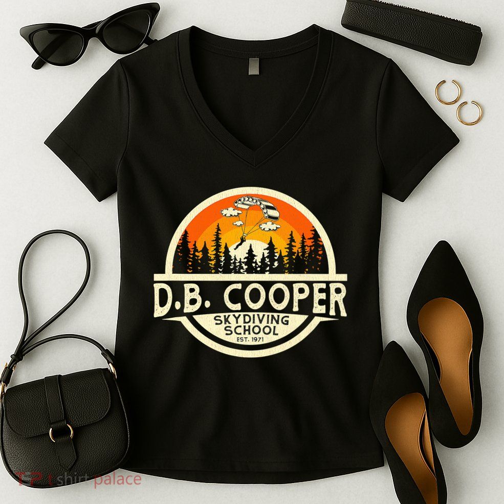 D B Coopers Skydiving School Portland Oregon Women's V-Neck T-Shirt