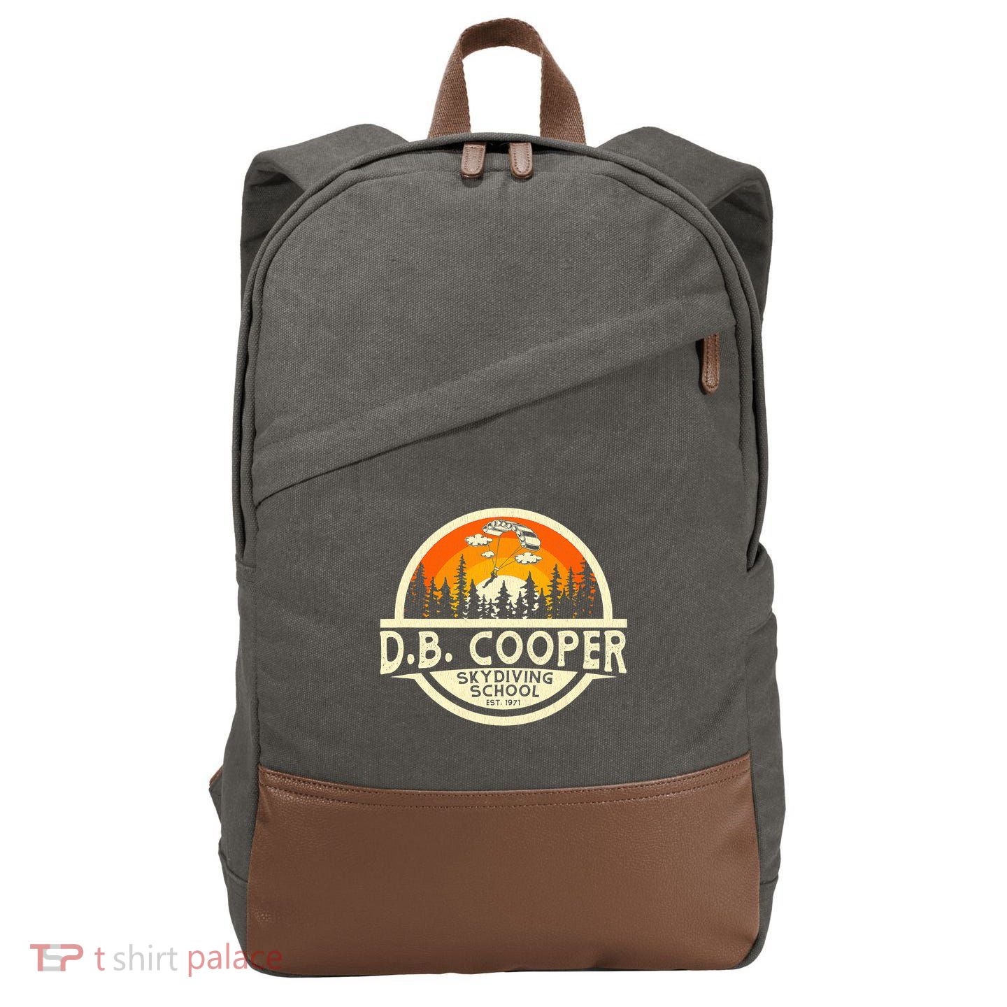 D B Coopers Skydiving School Portland Oregon Cotton Canvas Backpack