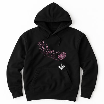 Dandelion Breast Cancer Awareness Pink Ribbon Support Gift Hoodie