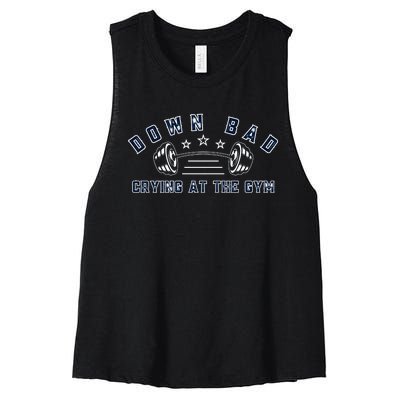 Down Bad Crying At The Gym Women's Racerback Cropped Tank