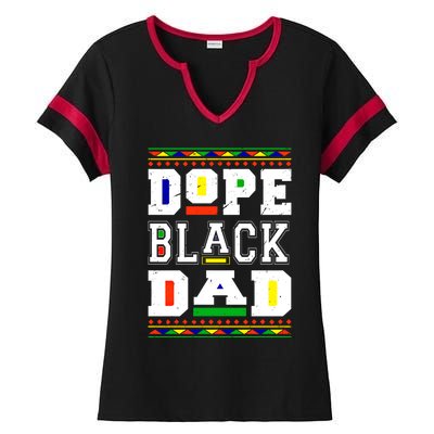 Dope Black Dad Matter African Melanin Black History Month Funny Gift Ladies Halftime Notch Neck Tee