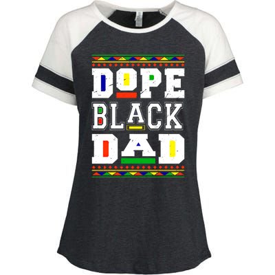 Dope Black Dad Matter African Melanin Black History Month Funny Gift Enza Ladies Jersey Colorblock Tee