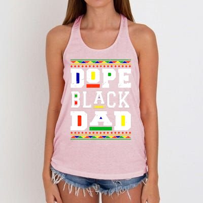 Dope Black Dad Matter African Melanin Black History Month Funny Gift Women's Knotted Racerback Tank