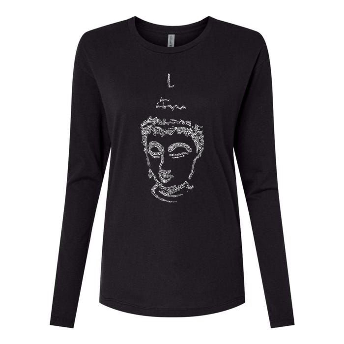 Drypoint Buddha Womens Cotton Relaxed Long Sleeve T-Shirt